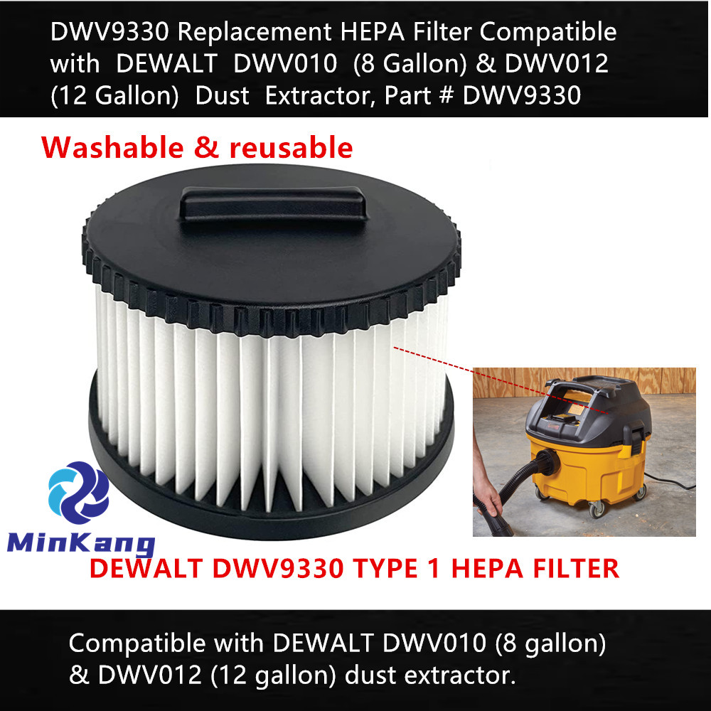 Filtre HEPA de remplacement DWV9330 TYPE 1 pour extracteur de poussière DEWALT DWV010 DWV012