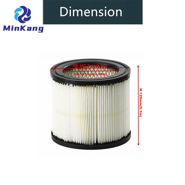 9-17909 Filtre en papier plissé à usage général pour aspirateurs muraux Craftsman avec code commande 9-17775