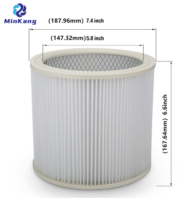 Filtre HEPA pour aspirateur à cartouche blanc 08-2501, pour la plupart des pièces d'aspirateur d'atelier humide/sec de 5 à 18 gallons Stanley