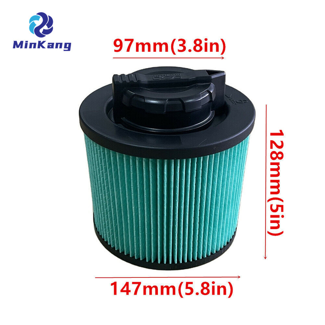 Filtre à cartouche plissé HEPA vert DXVC4003 comparé aux aspirateurs d'atelier DeWalt de 4 gallons