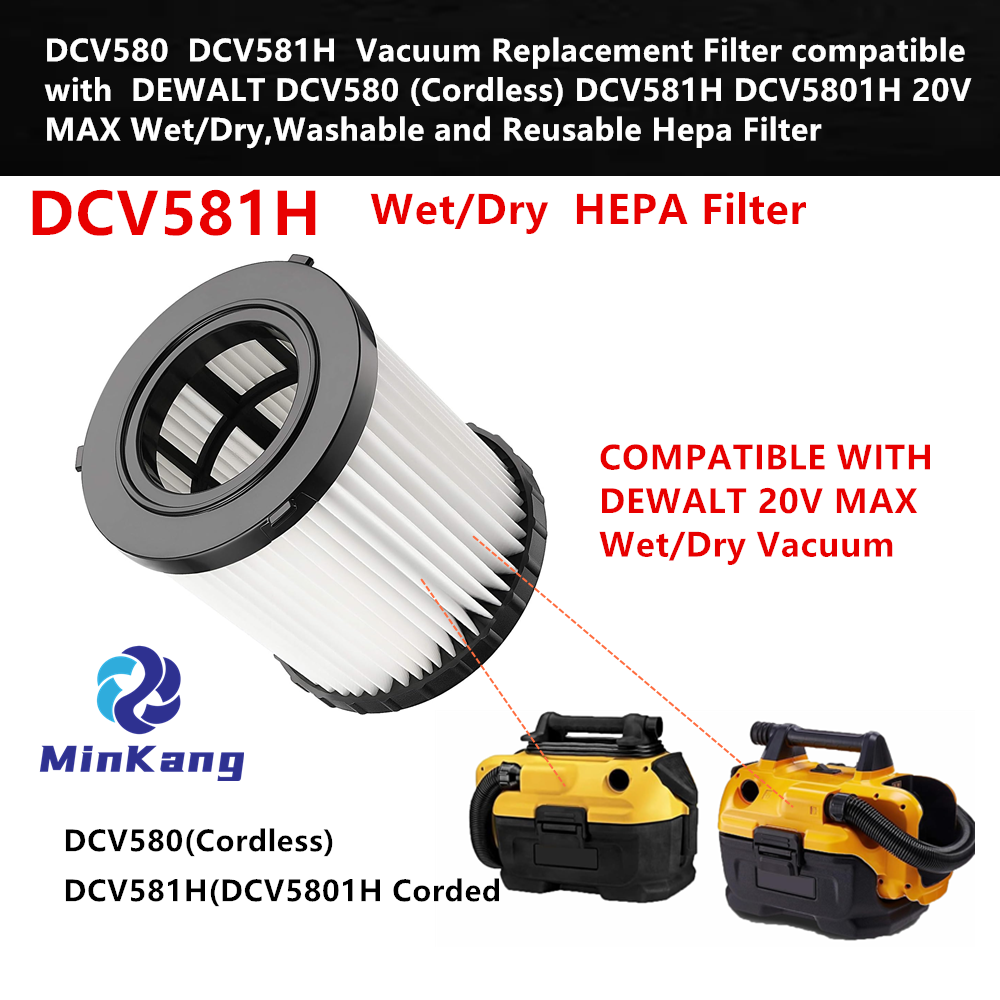 Filtre HEPA 3DCV581H pour aspirateur DEWALT DCV580 DCV5801H lavable et réutilisable 