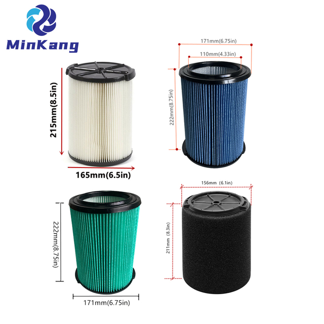 Remplacement WS21200F WS22200F WS23200F WS24200F Filtre HEPA à vide Ridgid 3-20 gallons