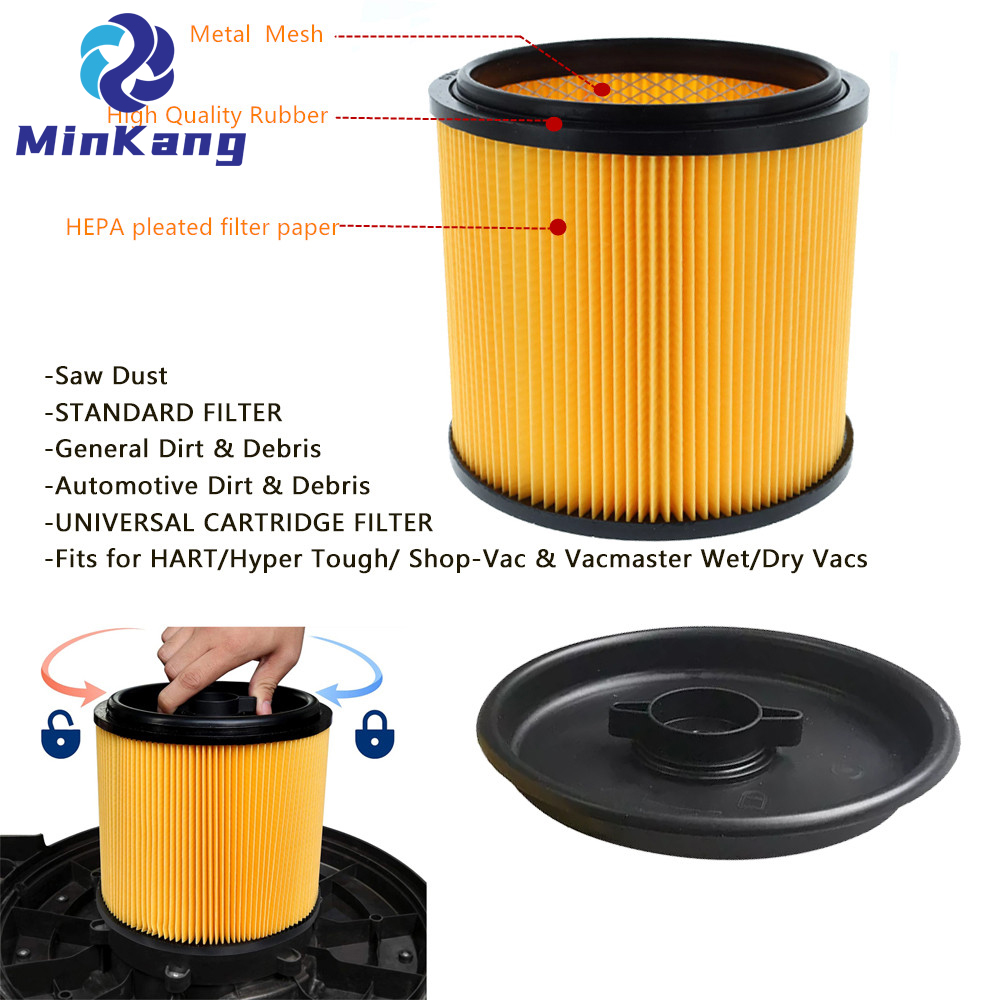 Filtre à cartouche STANDARD pour aspirateurs HART/Hyper Tough/Shop-Vac et Vacmaster Wet/Dry Vacs