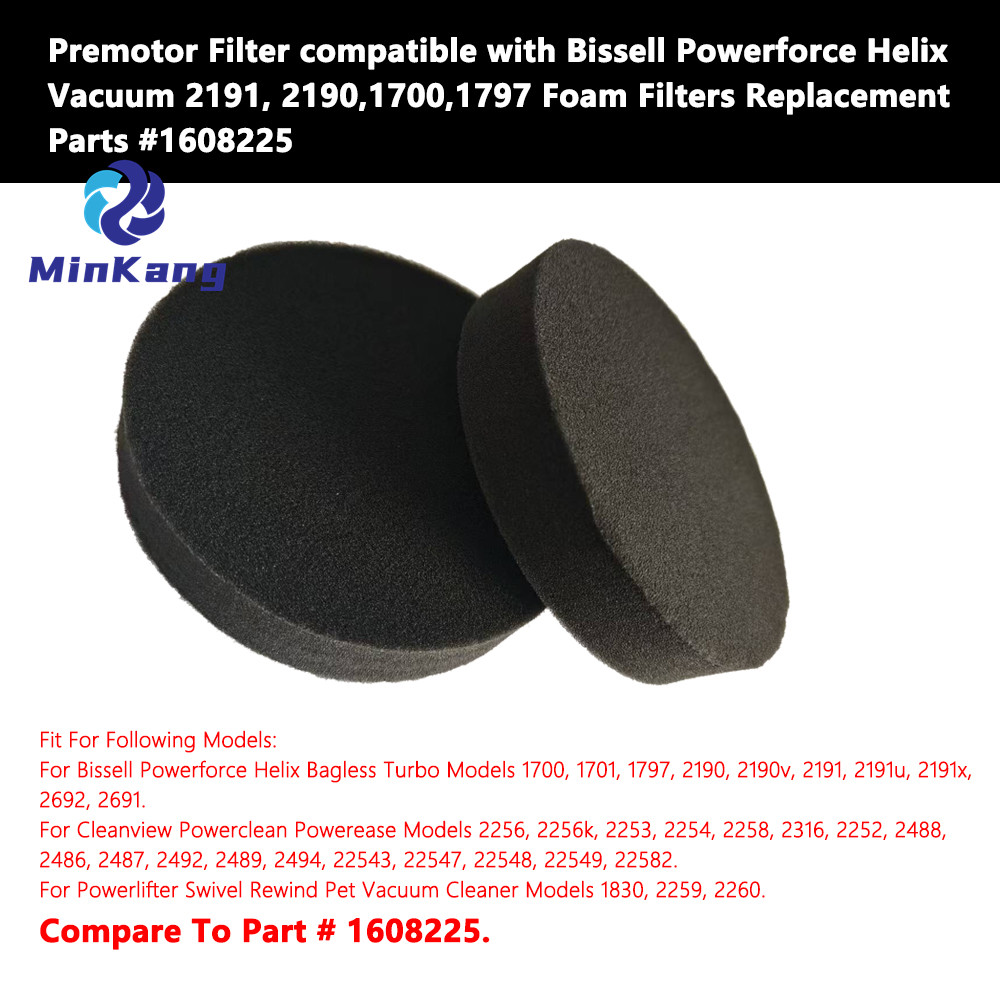 Filtre prémoteur pour aspirateur Bissell Powerforce Helix 2191, 2190,1700,1797, remplacement de filtres en mousse, pièces #1608225