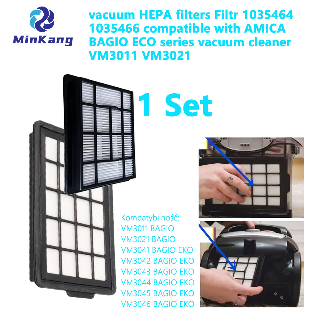 Vacuum HEPA Filtres Filtr 1035464 1035466 pour AMICA Bagio Eco Series Vacuumer VM3011 VM3021