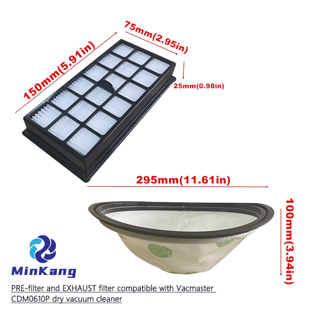 Pré-filtre et sac de filtre d'échappement pour Vacmaster CDM0610p Dry Aspirateur
