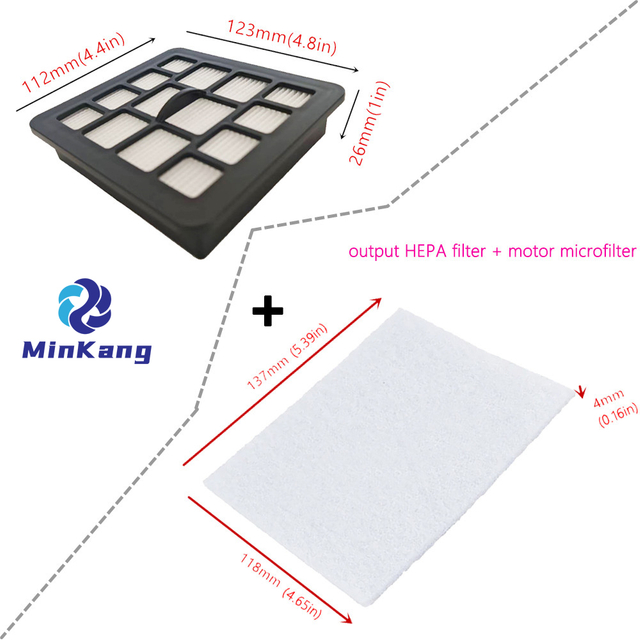 Filtre de moteur HEPA + sortie pour Gorenje 229396 / Zelmer ZVCA335X (A6012014012.0) 