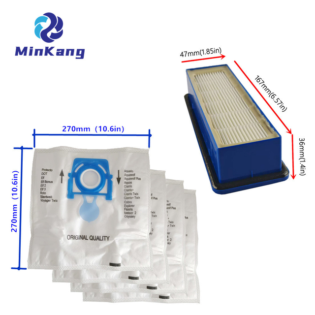 Filtre HEPA et sacs à poussière pour Bosch Aquawash et propre vide BWD420hyg