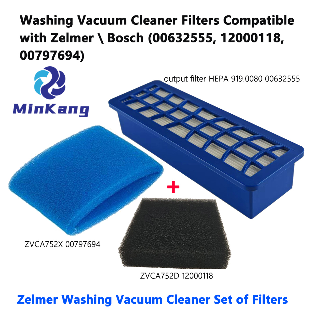  Filtres à vide de lavage compatibles avec Zelmer Bosch (00632555, 12000118, 00797694)