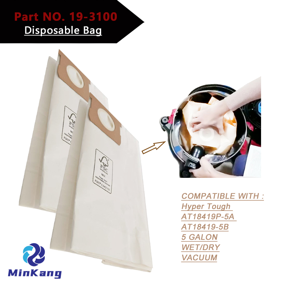 Remplacement du filtre hepa Hyper Tough 5 gallons Wet/Dry Vac - Filtre à vide haute efficacité Sac jetable