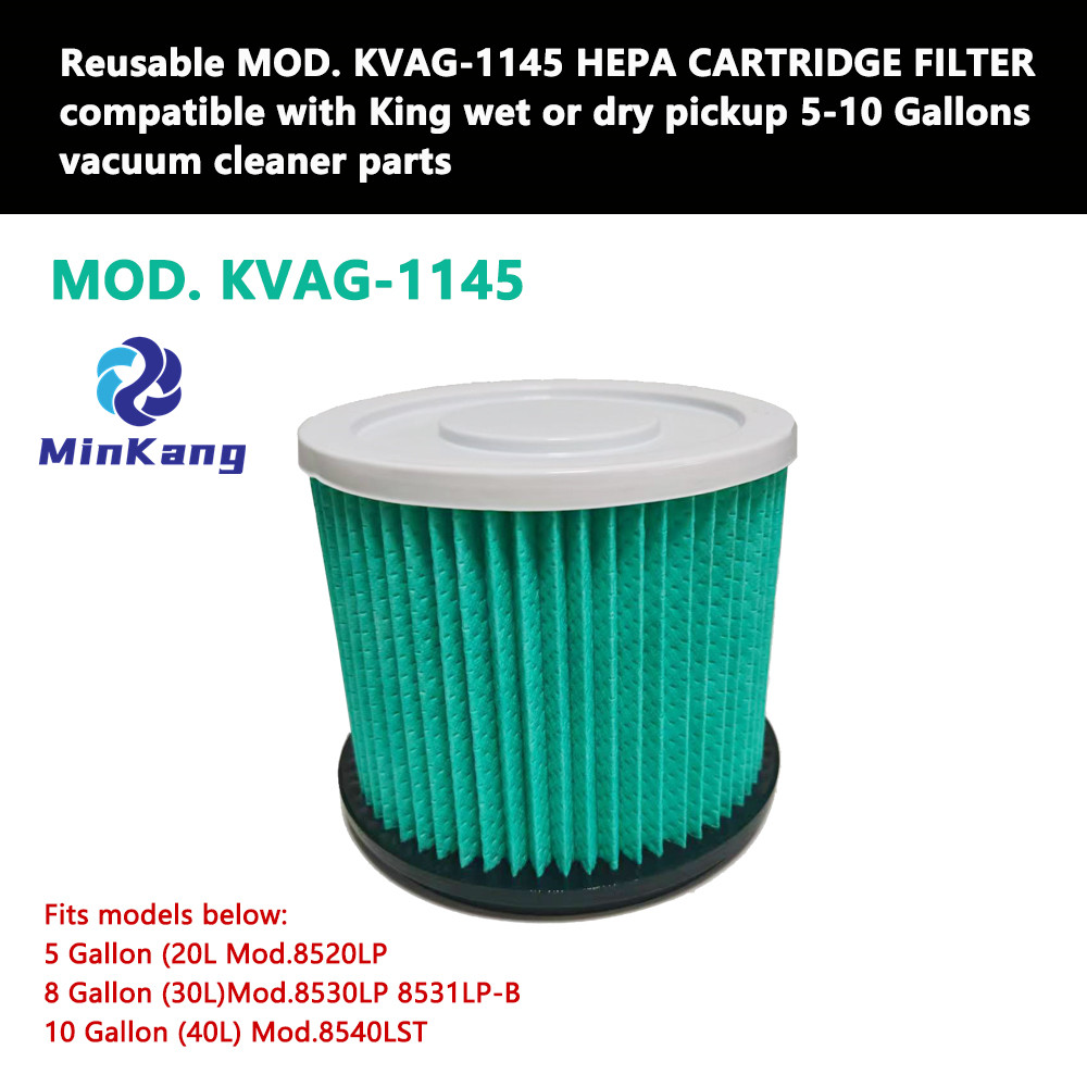 Mod réutilisable. KVAG-1145 Filtre de cartouche HEPA pour pick-up King Wet ou sec 5 à 10 gallons