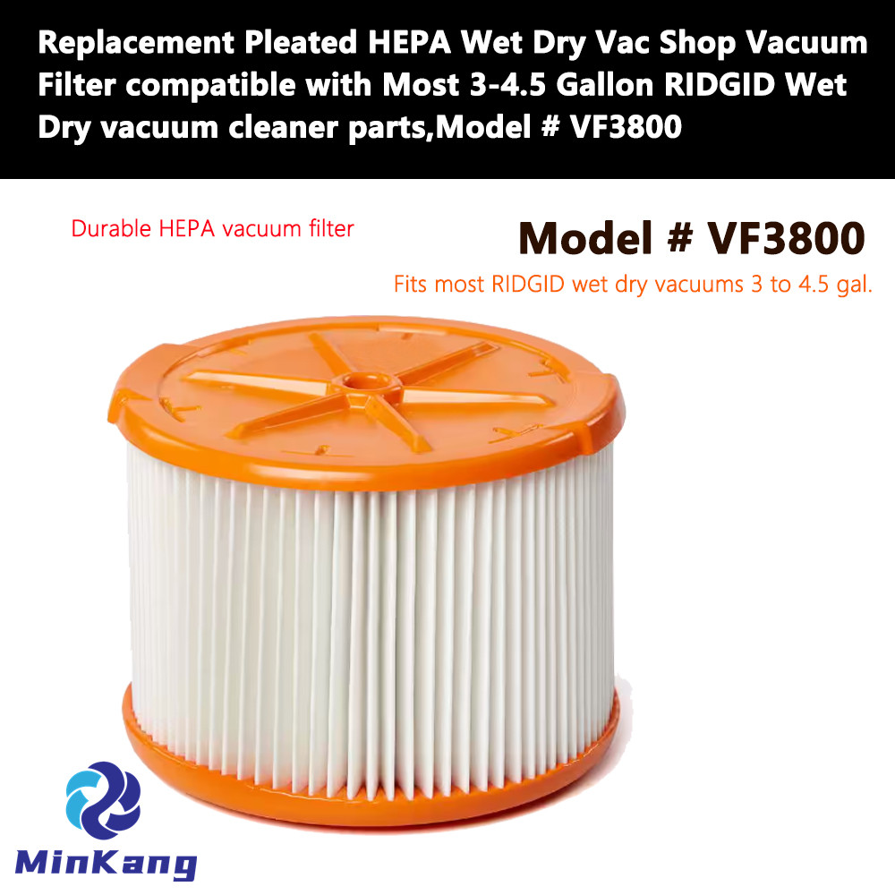 # VF3800 Filtre HEPA plissé de remplacement pour la plupart des aspirateurs secs humides de 3-4,5 gallons