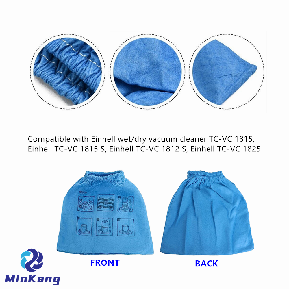 Sac filtrant textile de remplacement pour aspirateurs secs/humides Einhell TC-VC 1820, TC-VC 1815, accessoires