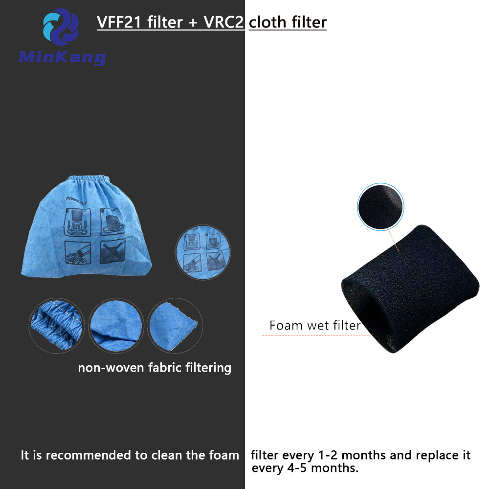 Filtre en mousse VFF21 pour la plupart des aspirateurs secs/humides Vacmaster de 2,5 à 5 gallons et filtre à vide VRC2 pour Armor All de 2,5 gallons 