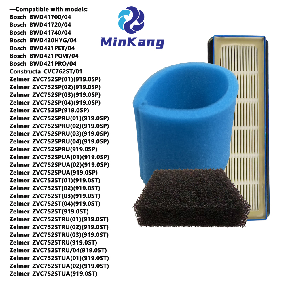  Filtres à vide de lavage compatibles avec Zelmer Bosch (00632555, 12000118, 00797694)