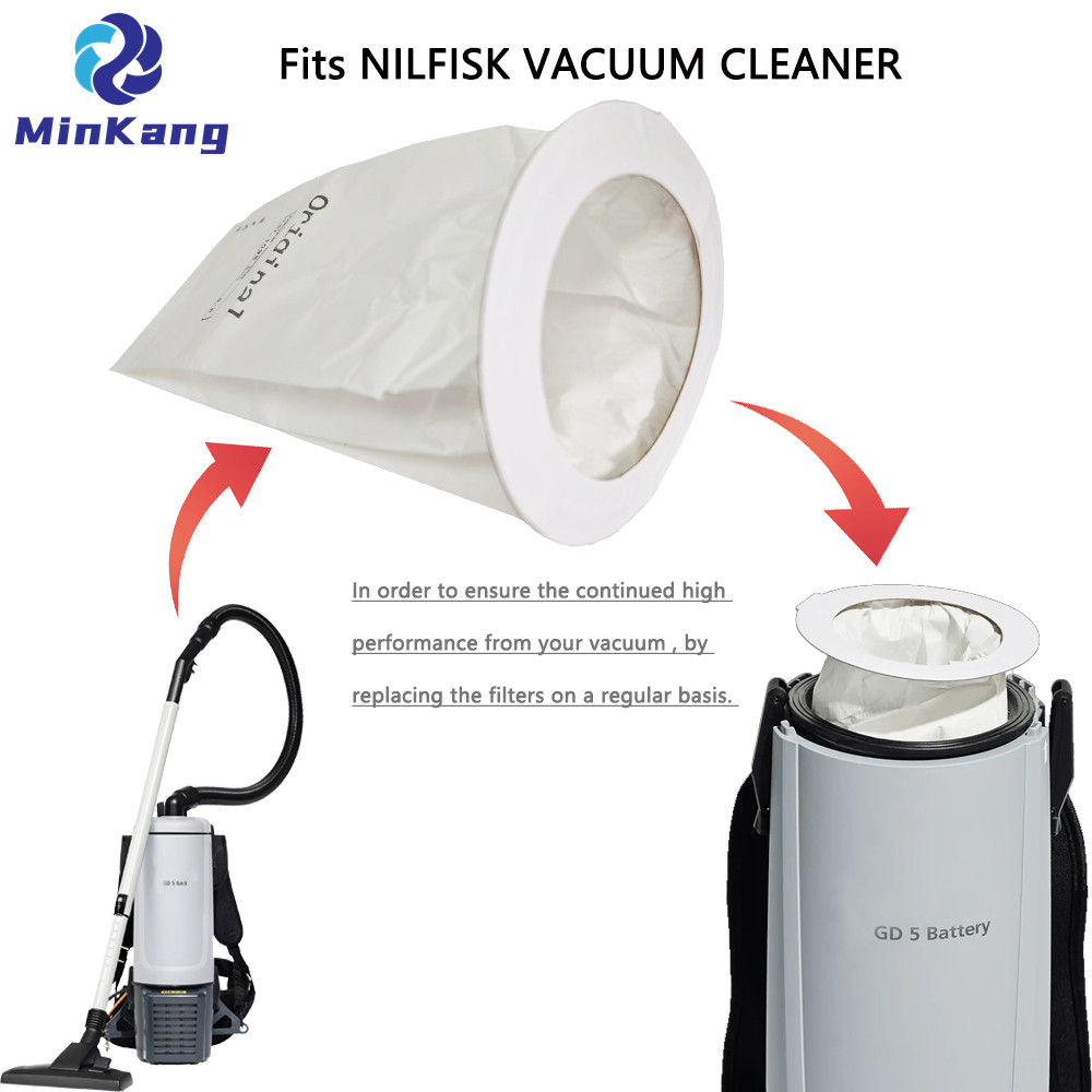 (#1471098000) sac à poussière filtre aspirateur pour Nilfisk GD5 Back/Adgility 6XP/BackVac6