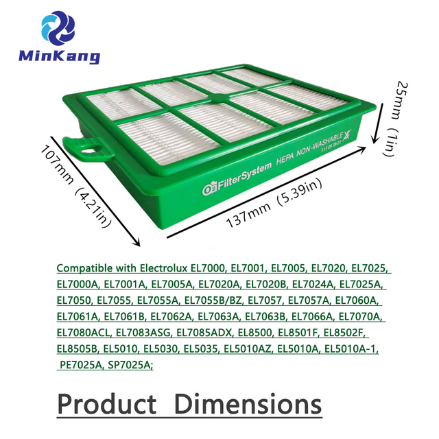 Filtre Hepa de remplacement 1130939-01 S-Filter pour Electrolux EL012B EL012W, compatible avec aspirateur vertical Harmony et Aptitude