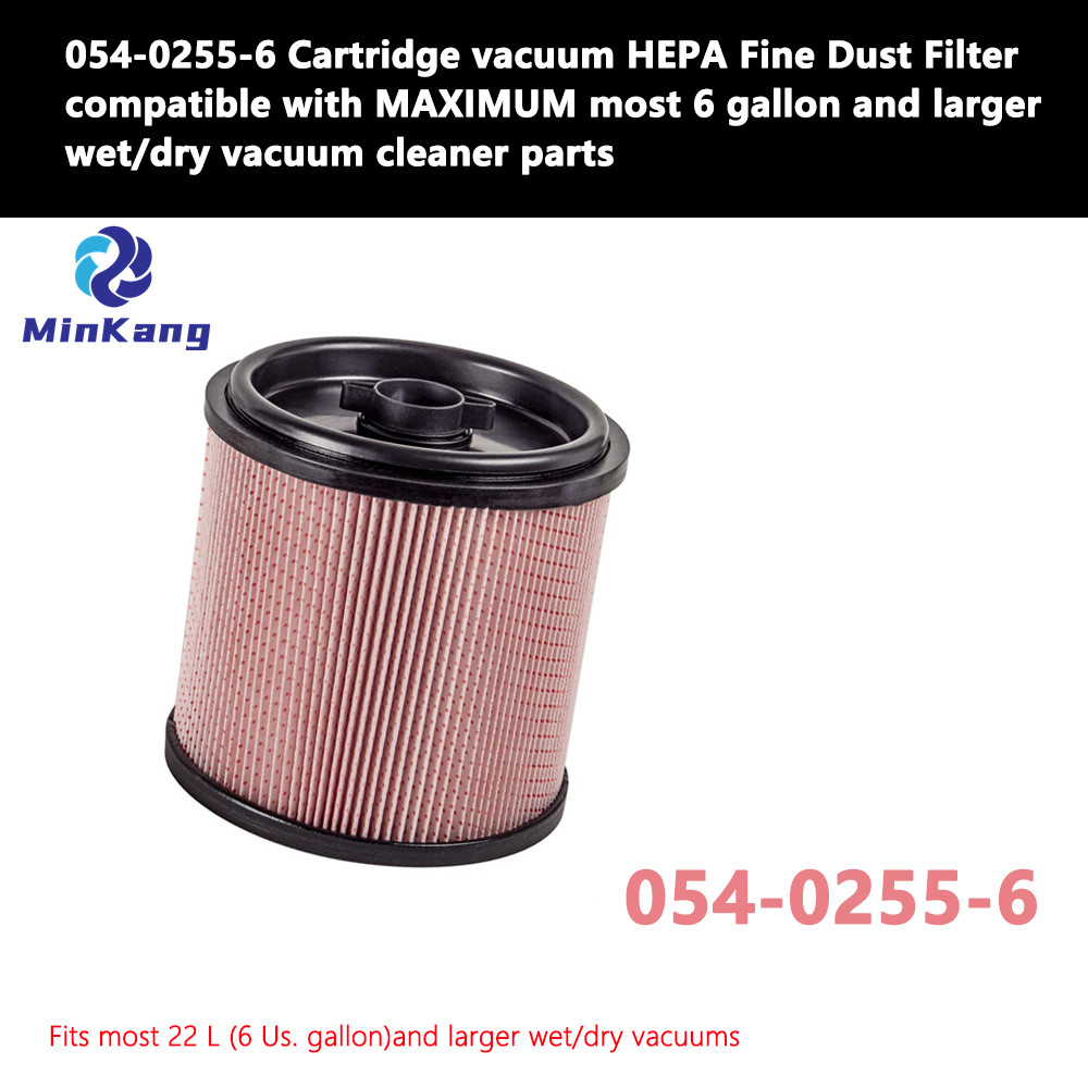 Filtre à poussière fine HEPA pour aspirateur à cartouche 054 – 0255-6, pour la plupart des pièces d'aspirateur sec/humide de 6 gallons et plus