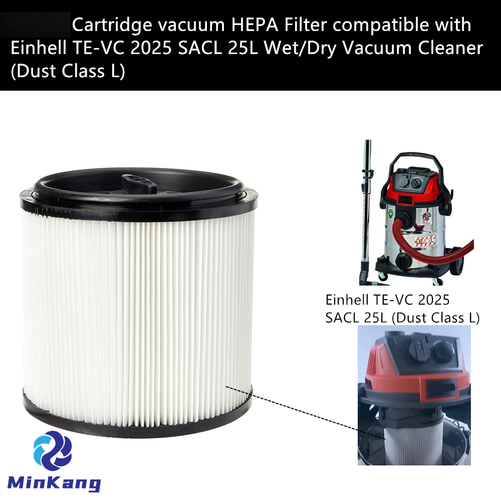 Filtre HEPA pour aspirateur à cartouche pour aspirateur eau/sec Einhell TE-VC 2025 SACL 25L (classe de poussière L)