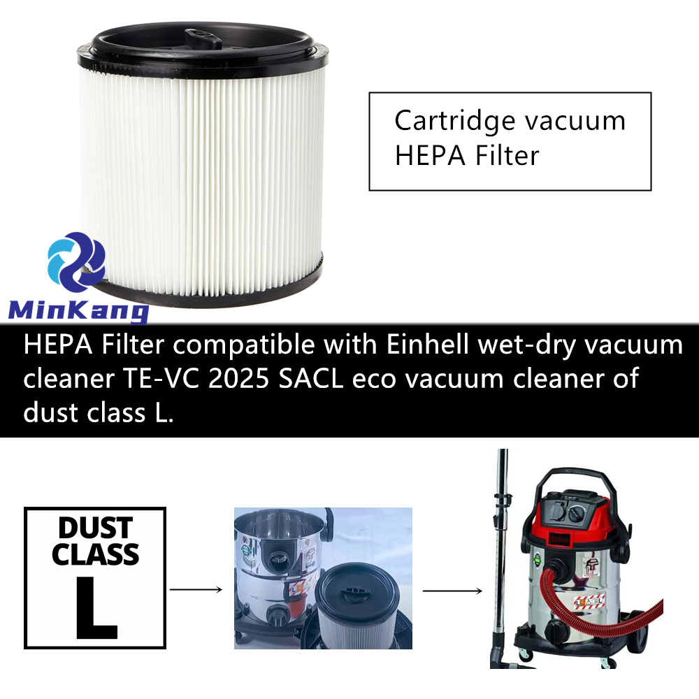 Filtre HEPA pour aspirateur à cartouche pour aspirateur eau/sec Einhell TE-VC 2025 SACL 25L (classe de poussière L)