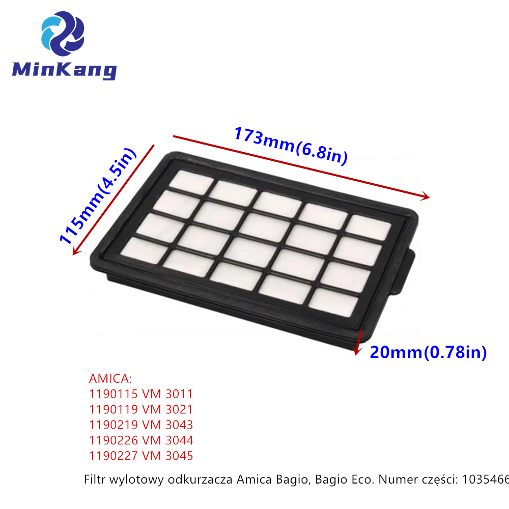 filtre à vide filtr hepa amica 1035466 faire odkurzacza pour la série Amica Bagio Vastouer VM3011 VM3021