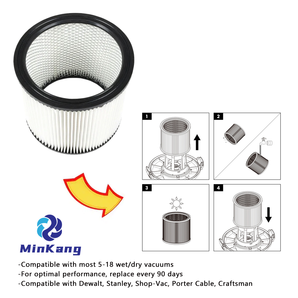  Remplacement du filtre Hepa à cartouche standard pour aspirateur sec/humide de 5 à 18 gallons sans capuchon