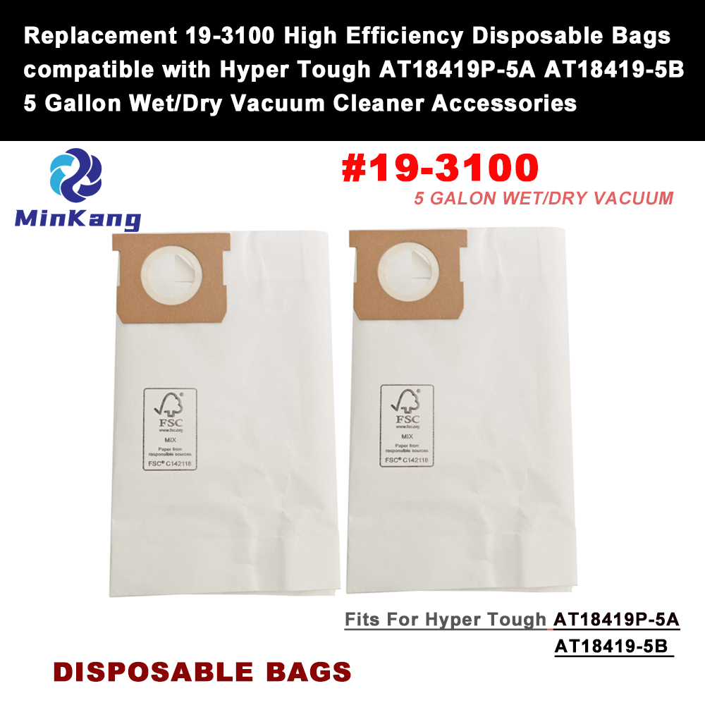 Remplacement du filtre hepa Hyper Tough 5 gallons Wet/Dry Vac - Filtre à vide haute efficacité Sac jetable