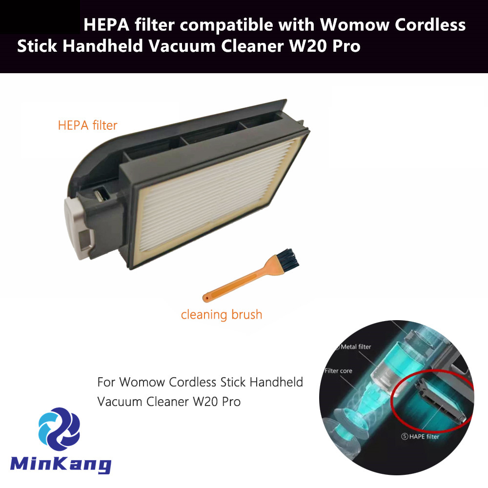 Filtre HEPA et brosse de nettoyage pour aspirateur à main sans fil Womow W20 Pro