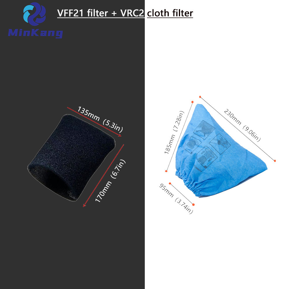 Filtre en mousse VFF21 pour la plupart des aspirateurs secs/humides Vacmaster de 2,5 à 5 gallons et filtre à vide VRC2 pour Armor All de 2,5 gallons 